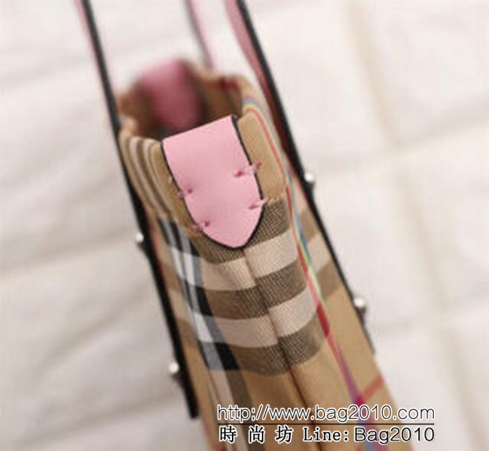BURBERRY巴寶莉 小號棉質帆布購物袋 vitage復古格紋 款號2131  Bhq1068